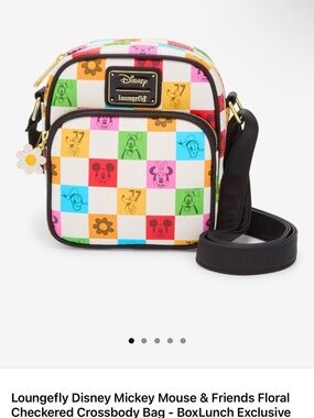 Loungefly Disney Checkered Floral Mickey & Friends Crossbody - Multicolor